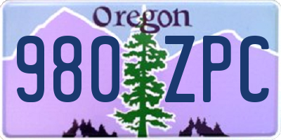 OR license plate 980ZPC