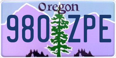 OR license plate 980ZPE