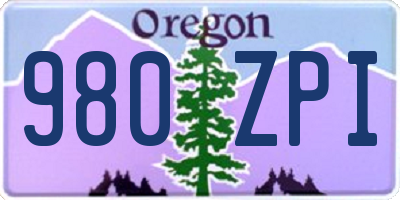 OR license plate 980ZPI