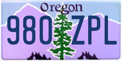 OR license plate 980ZPL