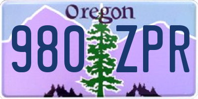 OR license plate 980ZPR
