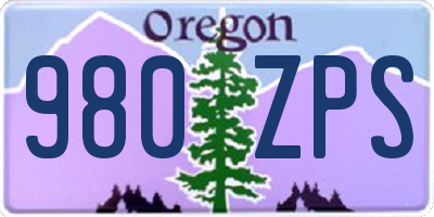 OR license plate 980ZPS