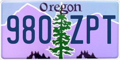 OR license plate 980ZPT
