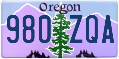OR license plate 980ZQA