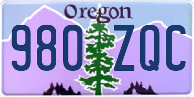 OR license plate 980ZQC