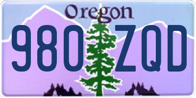 OR license plate 980ZQD