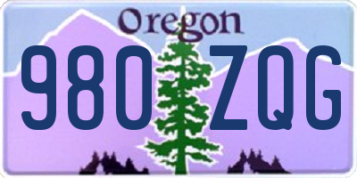 OR license plate 980ZQG