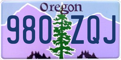 OR license plate 980ZQJ
