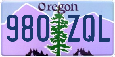 OR license plate 980ZQL