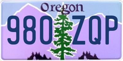 OR license plate 980ZQP