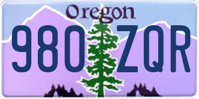 OR license plate 980ZQR
