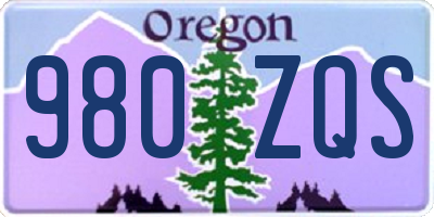 OR license plate 980ZQS