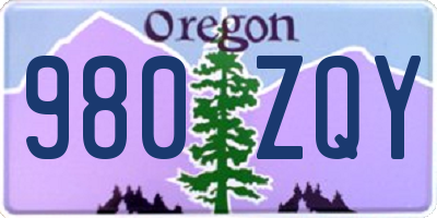 OR license plate 980ZQY