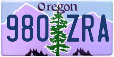 OR license plate 980ZRA