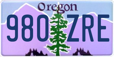 OR license plate 980ZRE