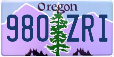 OR license plate 980ZRI