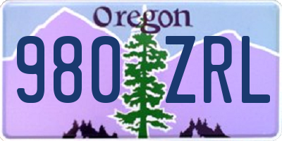 OR license plate 980ZRL