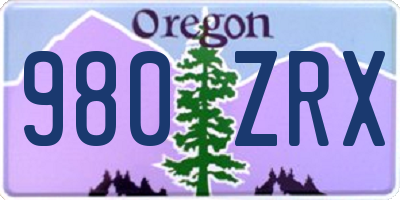 OR license plate 980ZRX