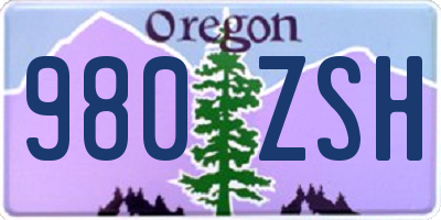 OR license plate 980ZSH
