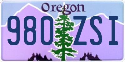 OR license plate 980ZSI
