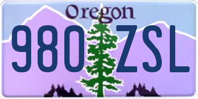 OR license plate 980ZSL