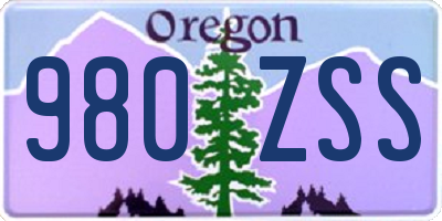 OR license plate 980ZSS