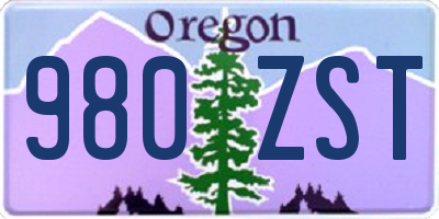 OR license plate 980ZST