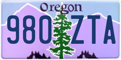 OR license plate 980ZTA