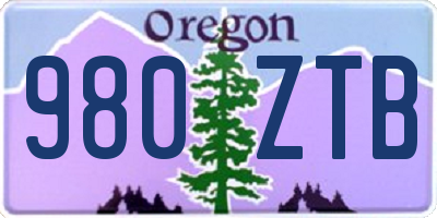 OR license plate 980ZTB