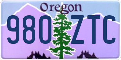 OR license plate 980ZTC