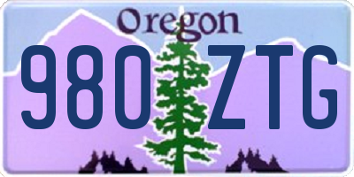OR license plate 980ZTG