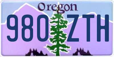 OR license plate 980ZTH