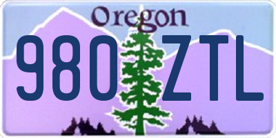 OR license plate 980ZTL