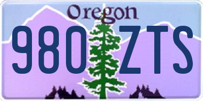 OR license plate 980ZTS