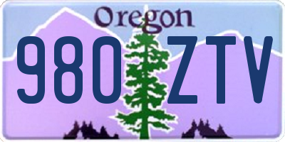 OR license plate 980ZTV