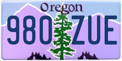 OR license plate 980ZUE