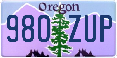 OR license plate 980ZUP