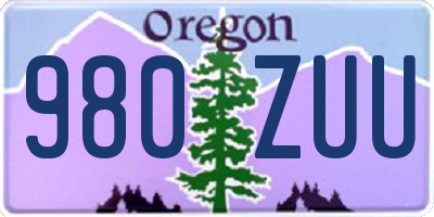 OR license plate 980ZUU