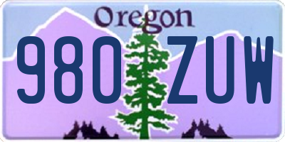 OR license plate 980ZUW