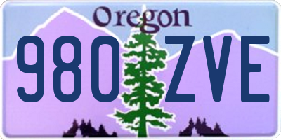 OR license plate 980ZVE
