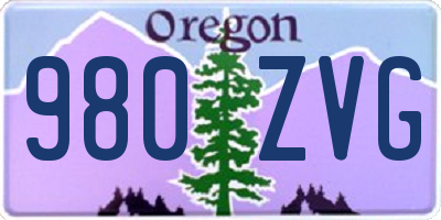 OR license plate 980ZVG