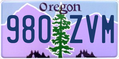 OR license plate 980ZVM