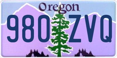 OR license plate 980ZVQ