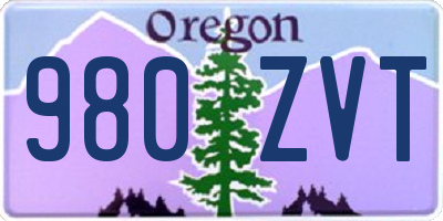 OR license plate 980ZVT