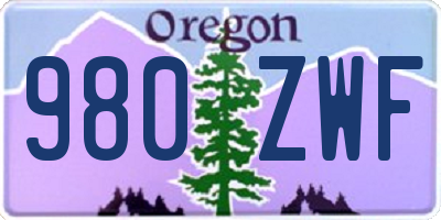 OR license plate 980ZWF