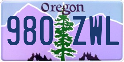 OR license plate 980ZWL