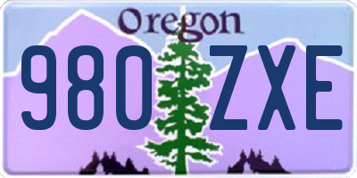 OR license plate 980ZXE