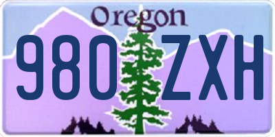 OR license plate 980ZXH