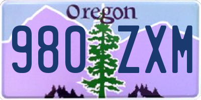 OR license plate 980ZXM