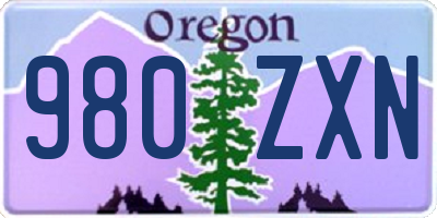 OR license plate 980ZXN
